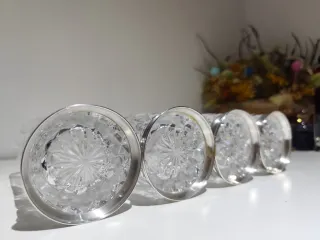 4 Vasos de cristal alta calidad plateado 925