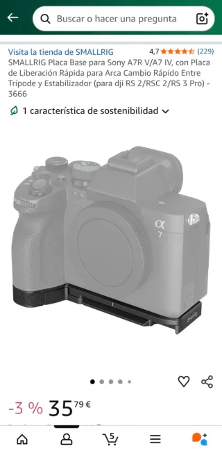 Supporto L Bracket SMALLRIG per Sony A7R V/A7 IV