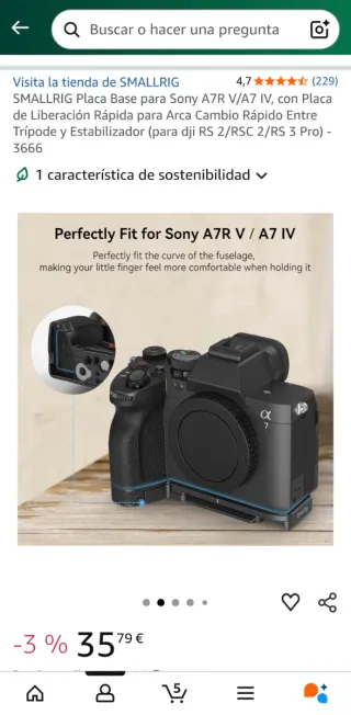 Supporto L Bracket SMALLRIG per Sony A7R V/A7 IV