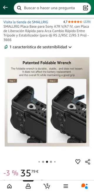 Supporto L Bracket SMALLRIG per Sony A7R V/A7 IV