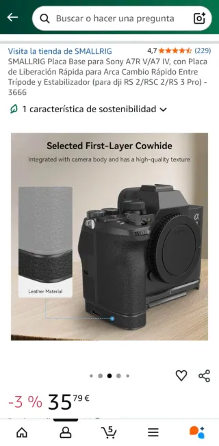 Supporto L Bracket SMALLRIG per Sony A7R V/A7 IV