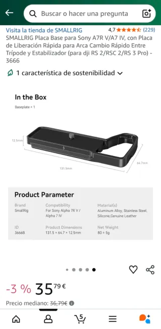 Supporto L Bracket SMALLRIG per Sony A7R V/A7 IV