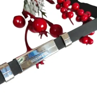 Bracciale uomo nero e oro