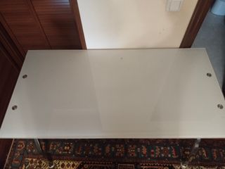 Scrivano in vetro temperato con gambe metalliche