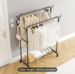 Burro perchero doble metálico negro