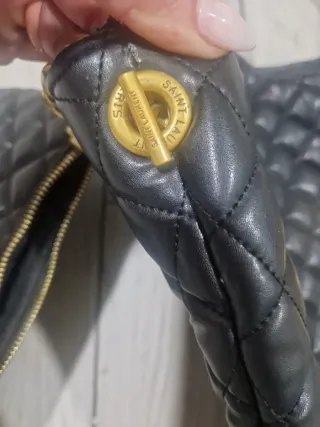 Borsa imbottita Yves Saint Laurent nera e dorata