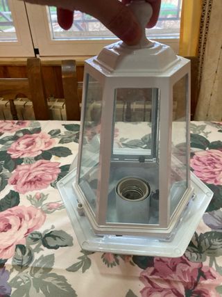 Farol de exterior blanco y cristal