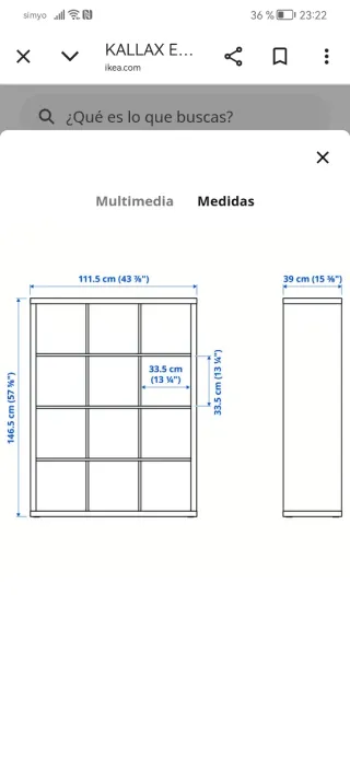 Estantería Kallax 12 Cubos + Cajas Grises