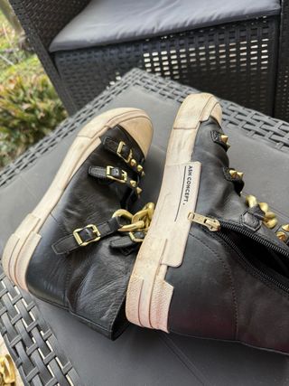 Sneakers Ash Pelle Nera con Catena Oro
