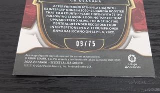 Panini Select La Liga David García Osasuna  75