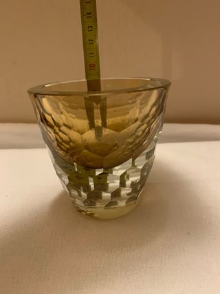 Vaso in vetro ambra sfaccettato