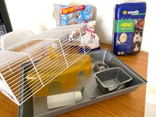 Jaula Hámster + Rueda Silenciosa + Kit