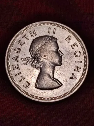 Moneda 5 Chelines Plata Sudáfrica 1953