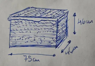 Baúl de mimbre con forro de tela