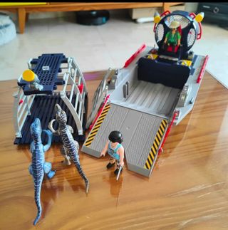 PLAYMOBIL Hidrodeslizador, jaula para dinos (9433)