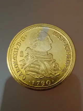 Moneda replica Carlos III 1790 Hispaniarum Rex