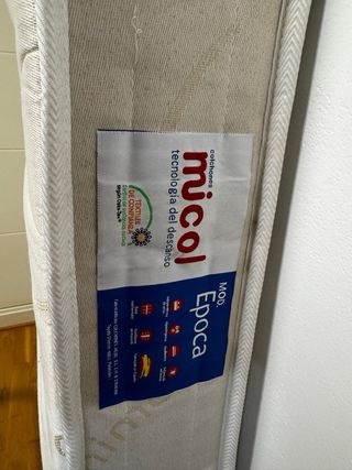 Colchón 90cm y somier con patas