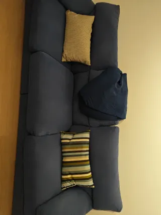 Sofá Chaiselongue Azul Tela