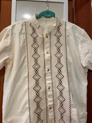 Guayabera TS Algodón Beige/Marrón