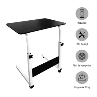 Mesa de escritorio plegable con ruedas