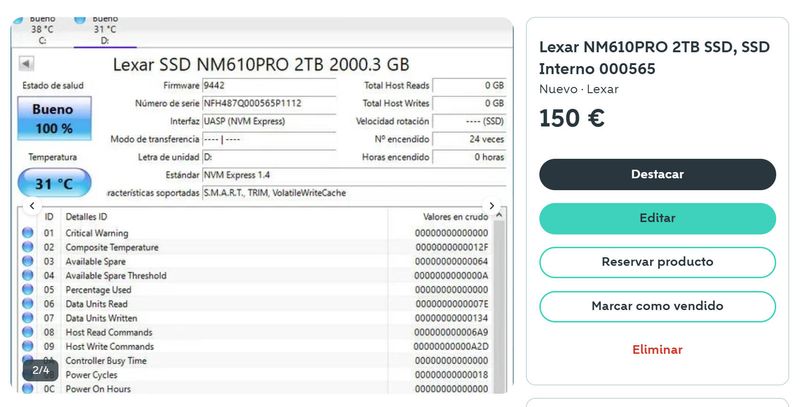 LOTE 10 UNIDADES NVME M.2 BPPPPPP