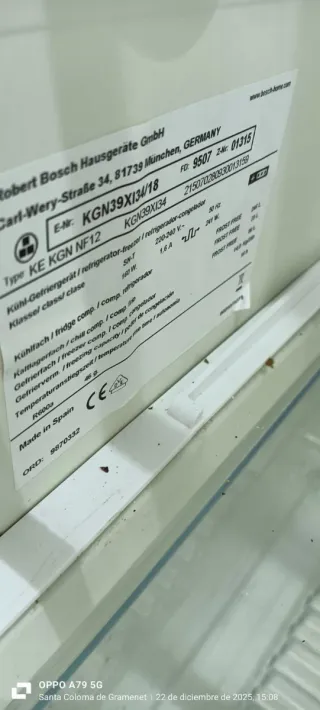 NEVERA COMBI BOSCH NO FROST ENERGÍA A+