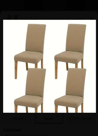 Pack 4 Fundas Sillas Elásticas Beige