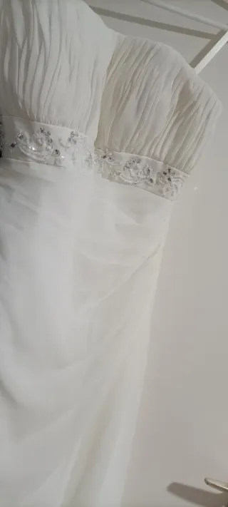 Vestido de novia blanco talla 36 y complementos