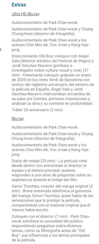 Old Boy 4K UHD + Blu-ray Edición 20 Aniversario