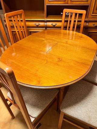 Conjunto mesa redonda/ovalada extensible y sillas