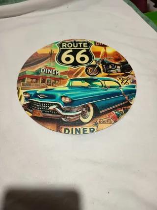 Placa Metálica Ruta 66 Coche Clásico