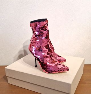 Sergio Rossi Stivaletti Tg 37.5 Rosa/Rosso