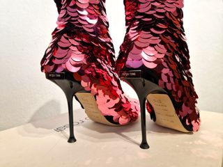 Sergio Rossi Stivaletti Tg 37.5 Rosa/Rosso