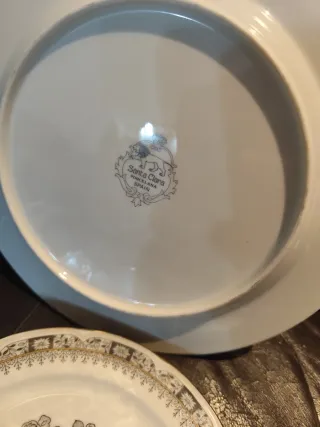 2 Platos Porcelana Santa Clara Diseño Floral