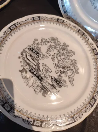 2 Platos Porcelana Santa Clara Diseño Floral