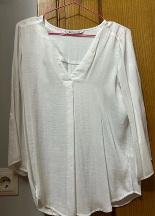 Blusa Stradivarius Blanca Talla M