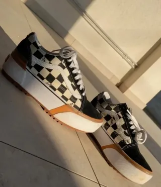 Vans Old Skool Checkerboard Plataforma
