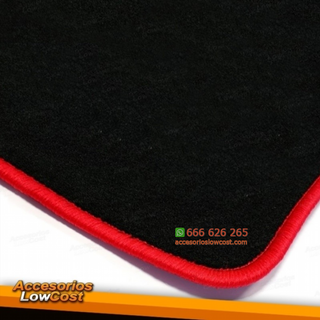 ALFOMBRILLAS SEAT LEON  CON LOGO RIBETE ROJO