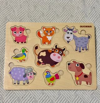 JUEGO DE MESA PUZZLE MADERA GRANJA ANIMALES QUOKKA
