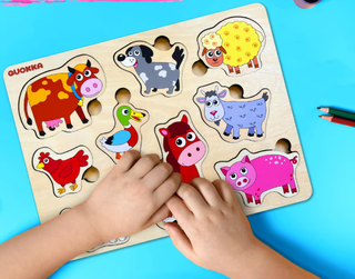 JUEGO DE MESA PUZZLE MADERA GRANJA ANIMALES QUOKKA