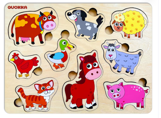 JUEGO DE MESA PUZZLE MADERA GRANJA ANIMALES QUOKKA