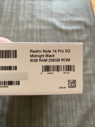 Xiaomi Redmi Note 14 PRO 5G 256GB Negro "Nuevo"