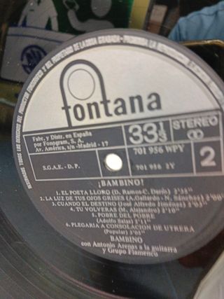 disco, LP vinilo, BAMBINO, stereo especial-fontana
