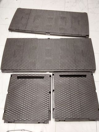 Keter Capri - Arcón exterior, Baúl almacenaje, Capacidad 305L, Resina, Color marrón, Ordenación jardín y terraza, 54 x 123 x 57