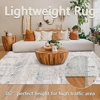 Homcomodar Tappeto Salotto Astratto 160x230cm Tappeto Camera da Letto Tappeto Grande Lavabile Tappeti Moderni Morbido a Pelo Corto Antiscivolo per Tappeti Tappeto Marrone