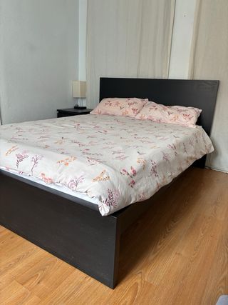 Cama Malm doble negra Ikea