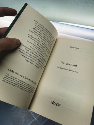 libro, literatura erótica, Tango azul, anónimo