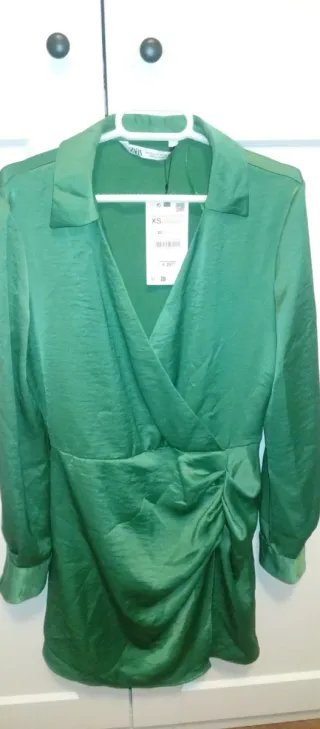 Vestido Zara verde XS
