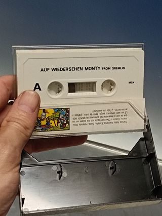 videojuego casete, cassette AUF WIEDERSEHEN MONTY - ERBE - Gremlin - MSX
