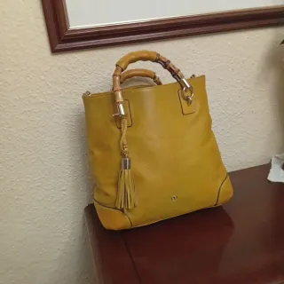 Bolso Purificación García mostaza piel